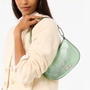 Kate Spade Nina Metallic Shoulder Bag in green